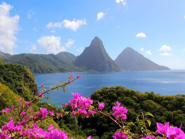 Piti and Gros Piton mountains, St. Lucia