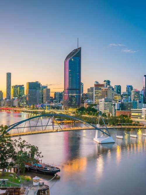 Brisbane city skyline and Brisbane river at twilight in Australia; Shutterstock ID 657755617; Invoice Number: -