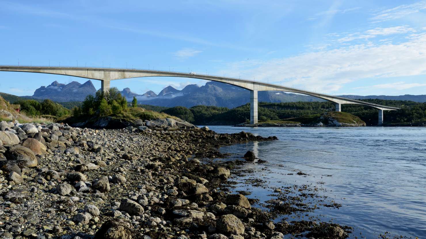 Saltstraumen bridge in Norway during summer day; Shutterstock ID 490883614; Invoice Number: -