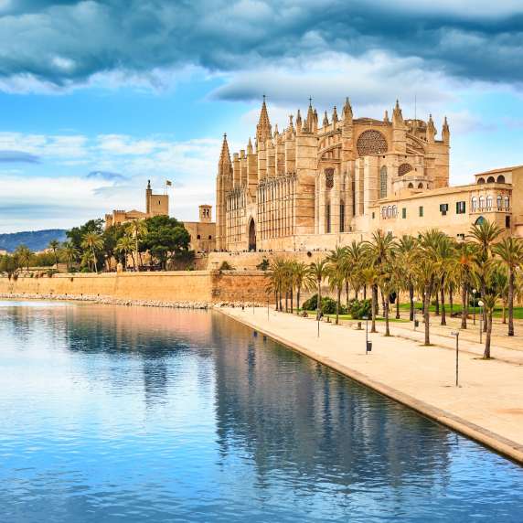 Santa Iglesia Catedral de Mallorca in Palma de Mallorca town on Mallorca Island, Spain; Shutterstock ID 434080438; Invoice Number: -