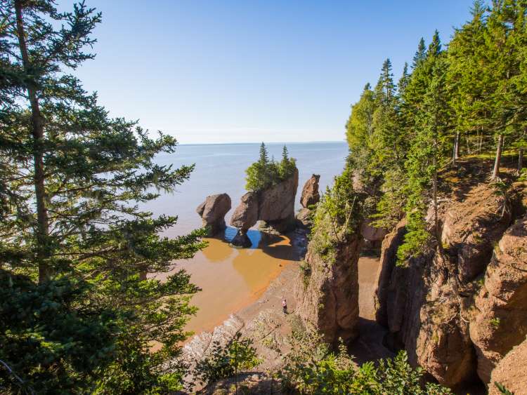 Flower Pots, a famous coastal rock formation, in New Brunswick, Canada