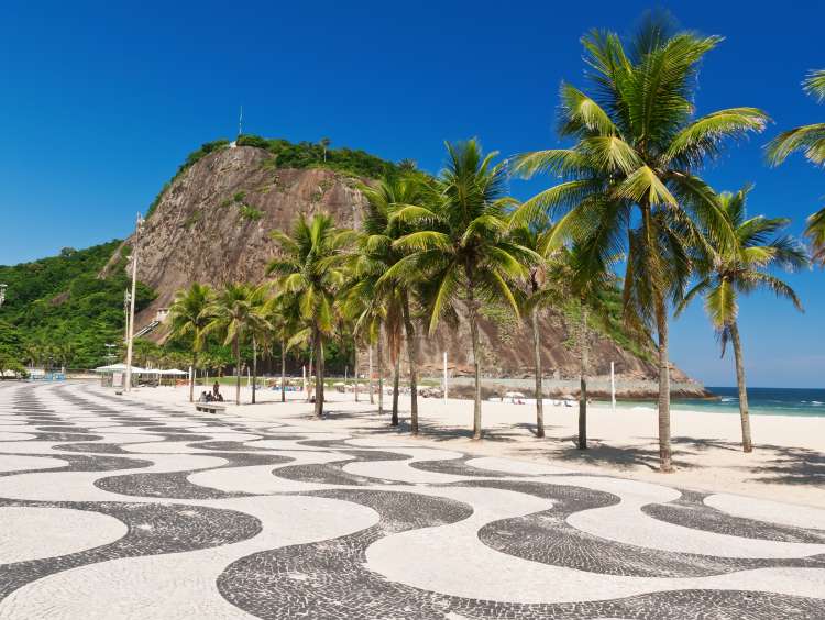 Leme and Copacabana beach in Rio de Janeiro