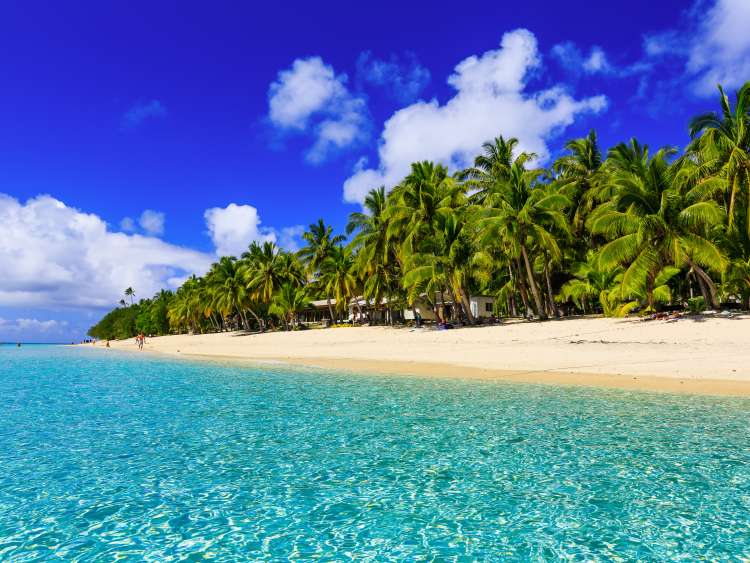 Sunshine and crystal clear waters on a tropical beach in Suva, Fiji