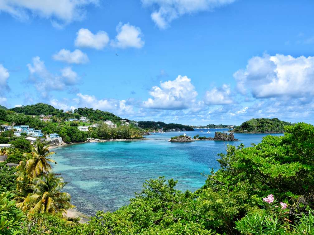 Indian Bay view from the hill. Saint Vincent and the Grenadines. ; Shutterstock ID 1079596955; Invoice Number: -