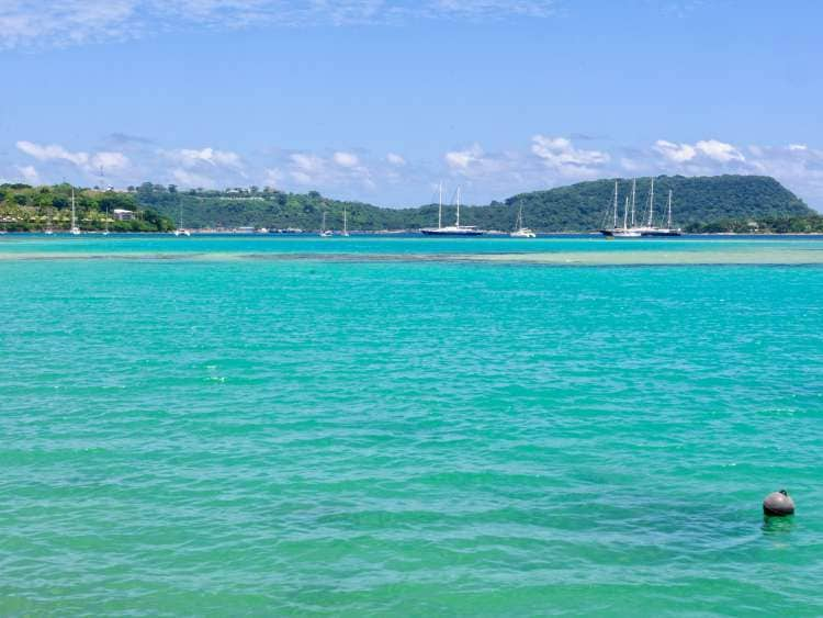 Sailing yachts in Port Vila harbour