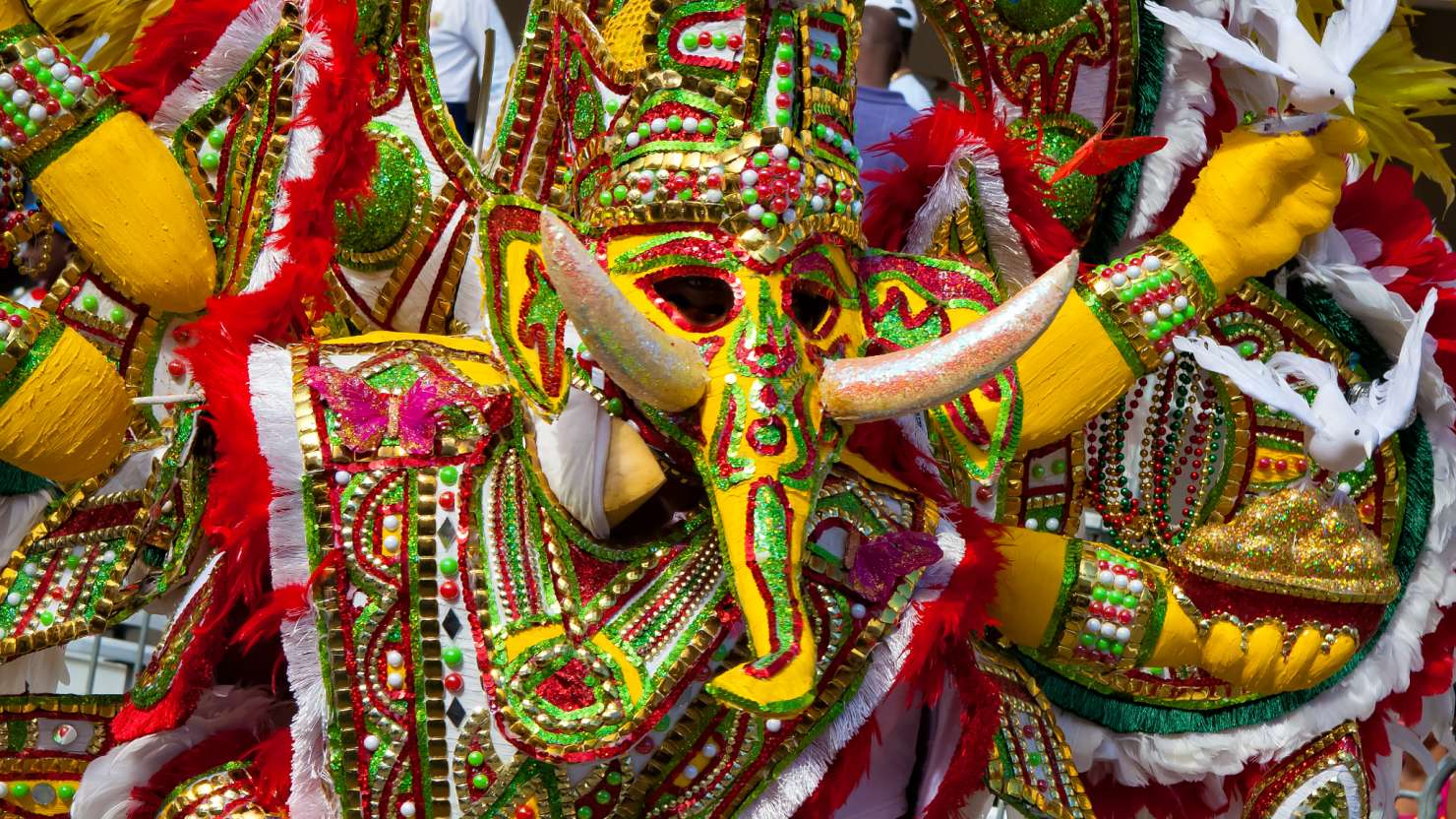 Junkanoo reveller in Nassau, Bahamas