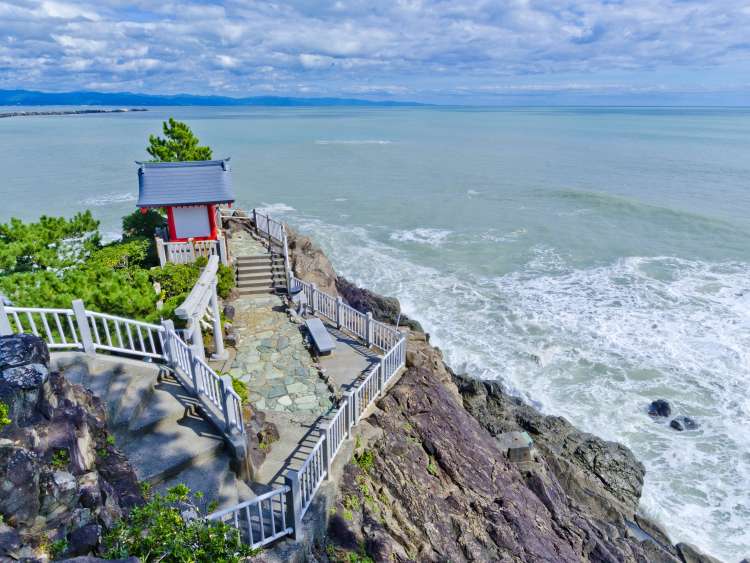 A small shrine on the point of Katsurahama beach, Kochi prefecture, Shikoku, Japan