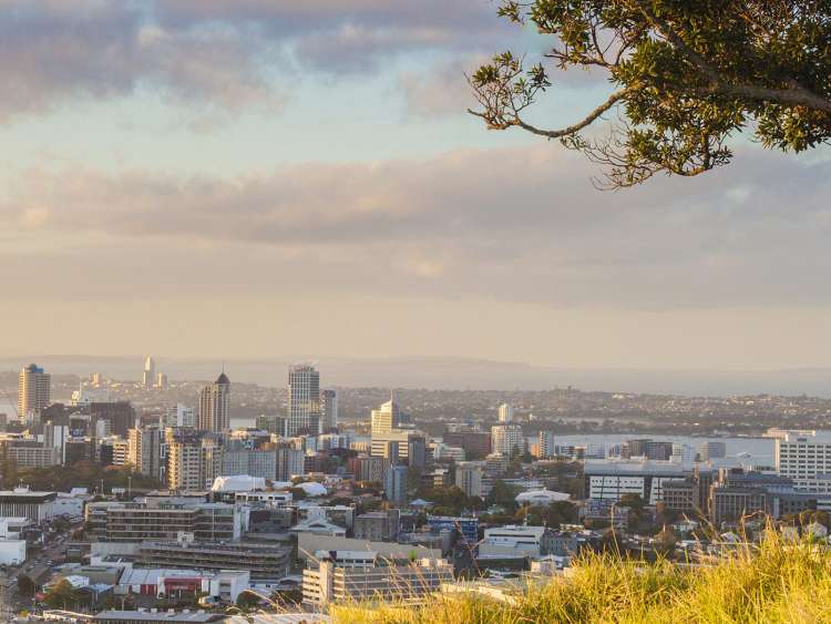 Skytower in Autumn at Auckland New Zealand shutterstock 537948967