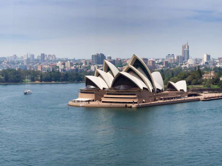 Sydney Harbour opera house from bridge shutterstock 40338457