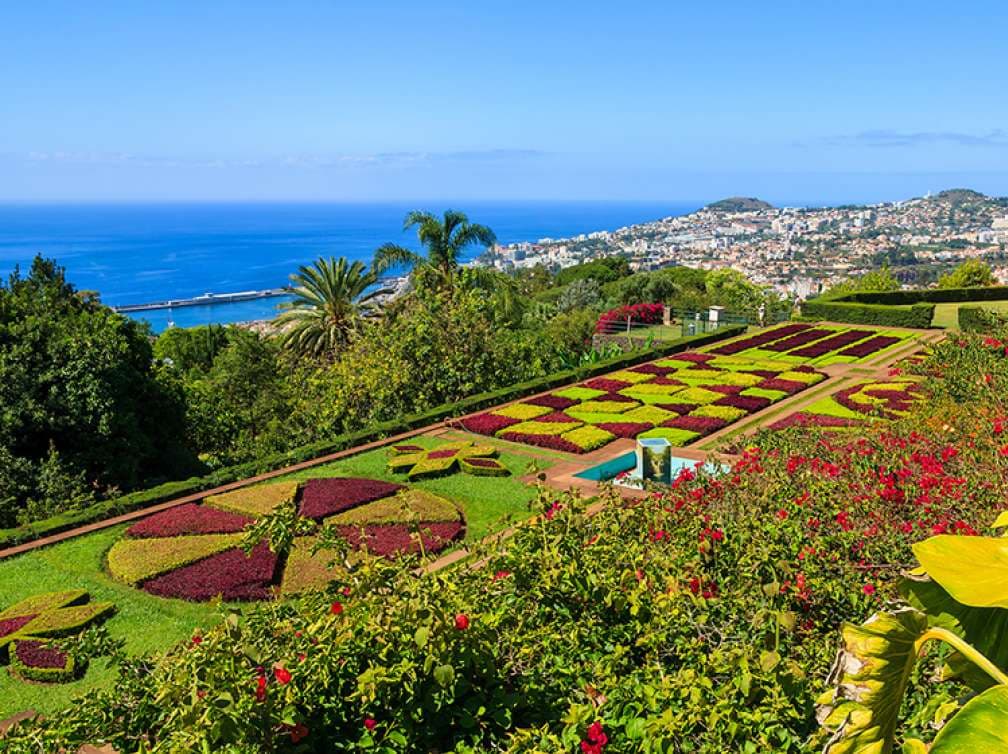 Famous Tropical Botanical Gardens in Funchal town, Madeira island, Portugal