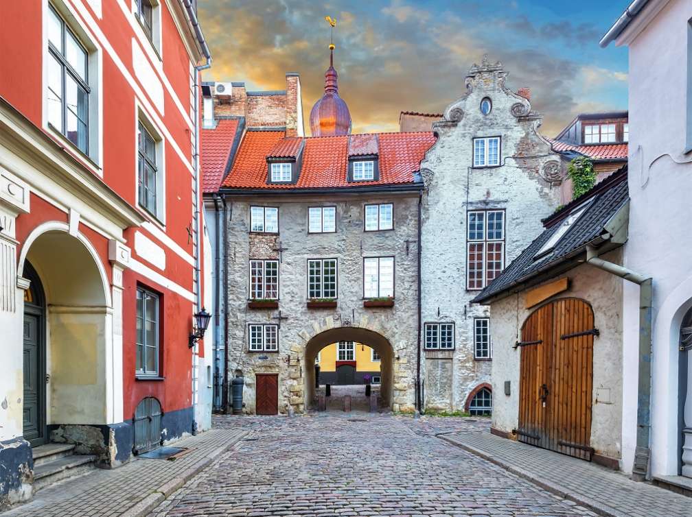 For tourists, medieval architecture of old Riga town can offer unforgettable atmosphere of the Middle Ages and unique Gothic architecture; Shutterstock ID 669086389; purchase_order: n/a; job: Baltics guide; client: cunard_digital; other: As per pre-arranged agreement