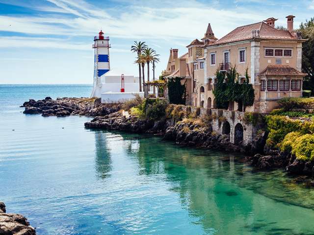 Santa Marta Lighthouse and Museum in Cascais Lisbon district Portugal shutterstock 735050020