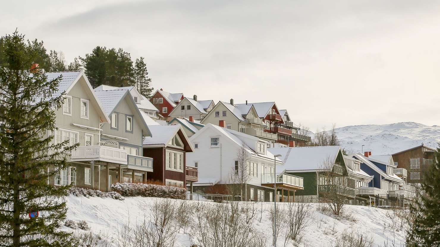 Snowy Narvik in Norway 