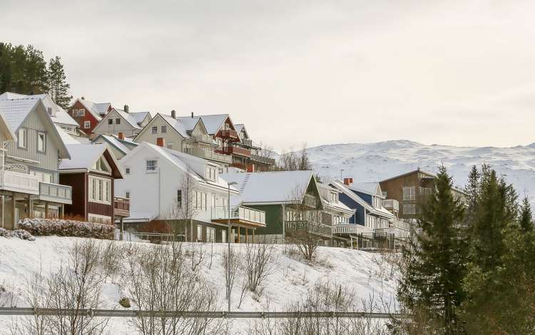 Snowy Narvik in Norway 