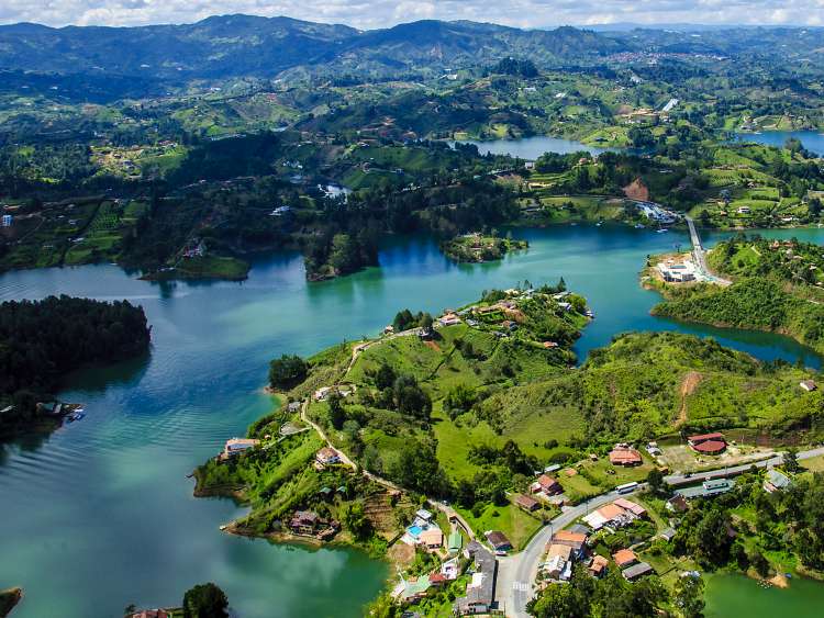 Panoramic view from Rock of Guatape in Medellin, Colombia - Shutterstock ID 583977184