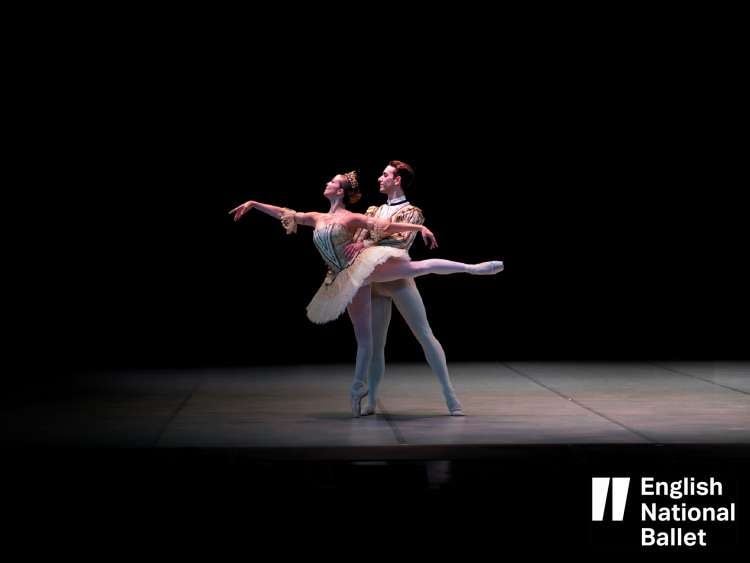 A leading couple rehearse their ballet performance for Cunard's Dance the Atlantic voyage