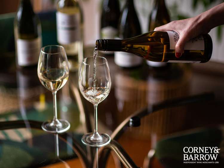 Wine being poured into glass