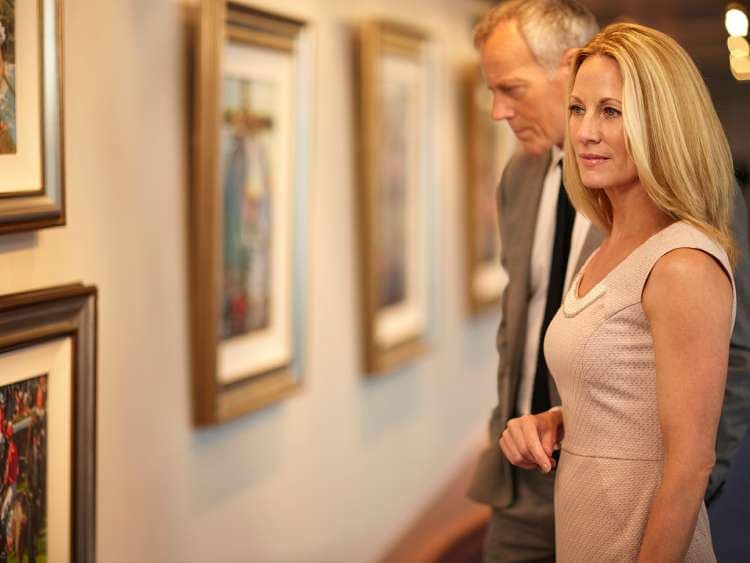 Guests viewing the artwork in the Clarendon Gallery