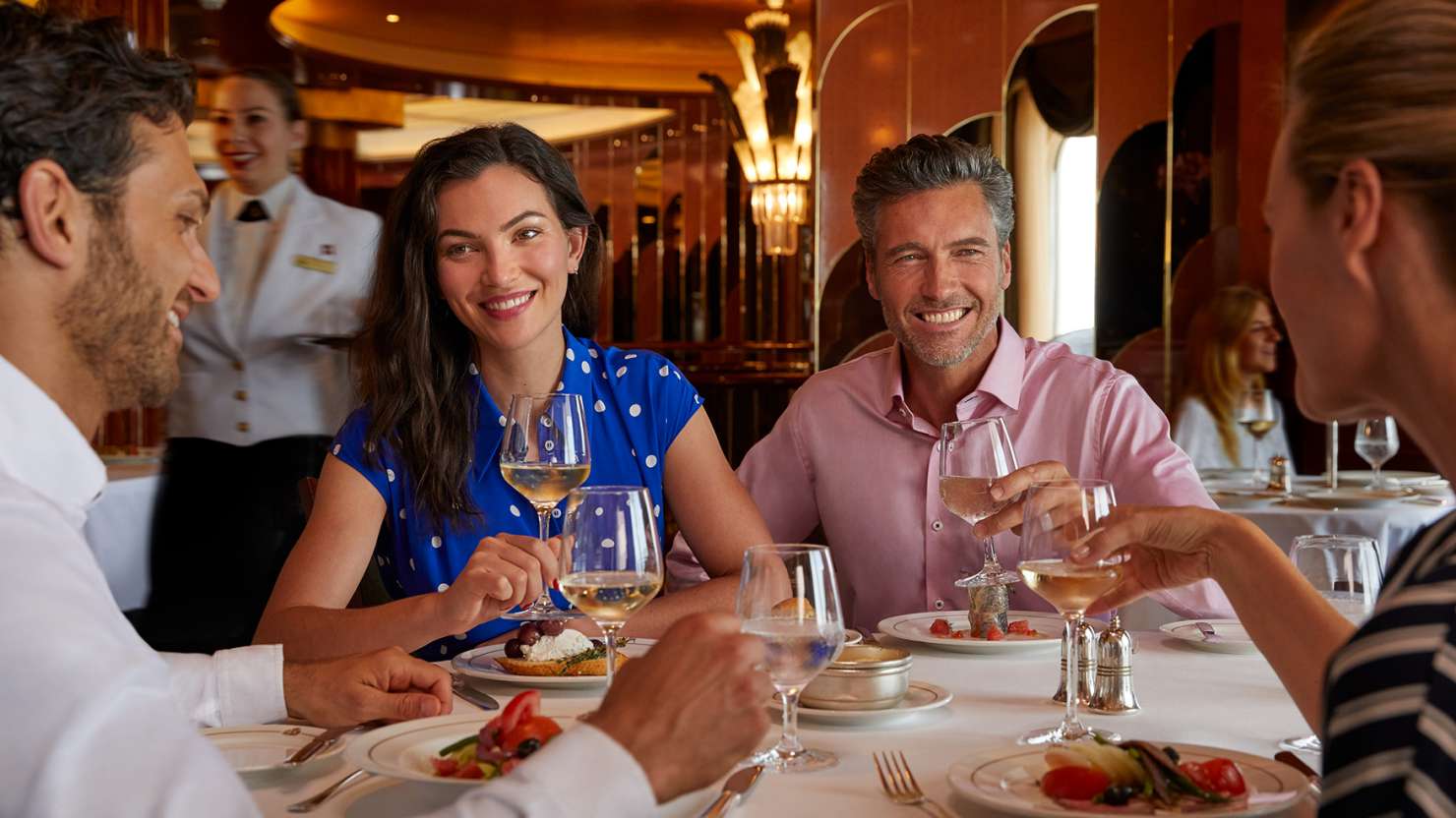 Friends enjoying lunch in the Britannia Restaurant