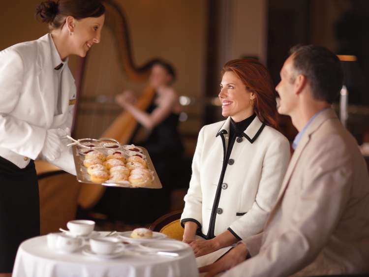 Afternoon Tea in Queens Room on QM2, Brand shoot, Asset Bank ID: 1052