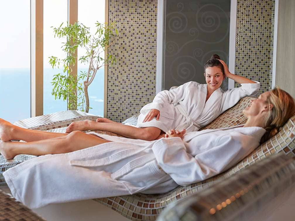 Women relaxing in spa