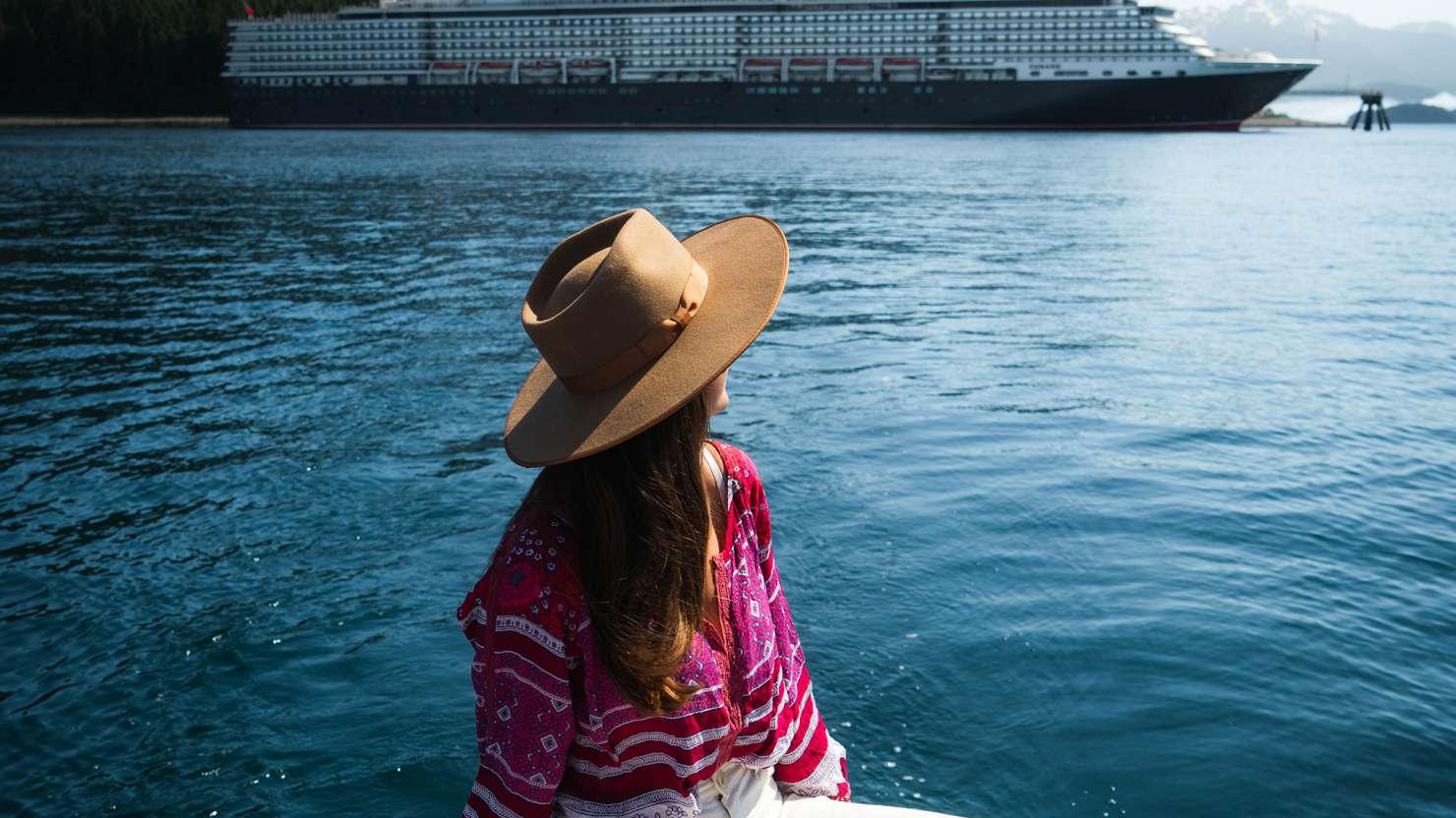 Woman on boat in Icy Strait Point Alaska