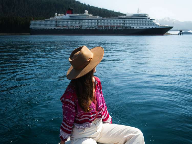 Woman on boat in Icy Strait Point Alaska