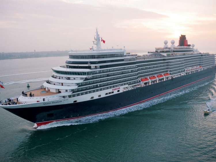 Cunard Queen Elizabeth. Arrival in Port of Southampton 8th October 2010