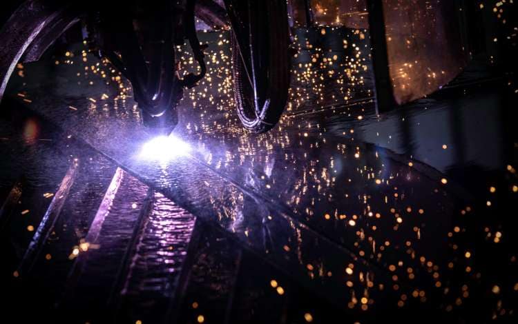 EDITORIAL FREE TO USE IMAGE - 

A laser steel cutting machine at work at the Fincantieri ship yard in Naples, Italy where Cunard will cut the first steel of their new, as yet un-named, ship which will launch in 2022.
The start of construction on the 249th ship of the luxury cruise line, marks an exciting moment in the companys 179-year history. 
Cunard's fleet includes Queen Mary 2, the world's only ocean liner in service, plus Queen Elizabeth and Queen Victoria.  
Picture date: Friday October 11, 2019.
Photograph by Christopher Ison ©
07544044177
chris@christopherison.com
www.christopherison.com