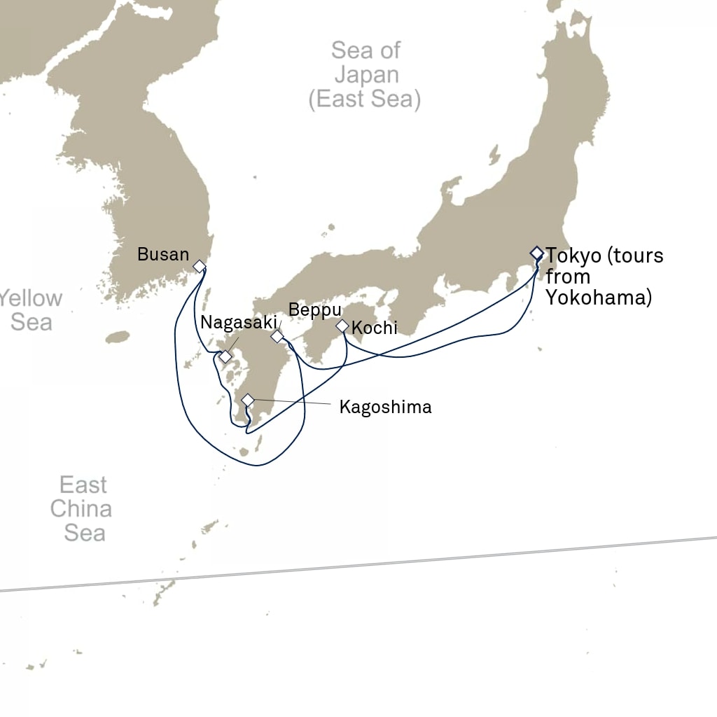 9 nights Southern Japan April 2025 Cunard